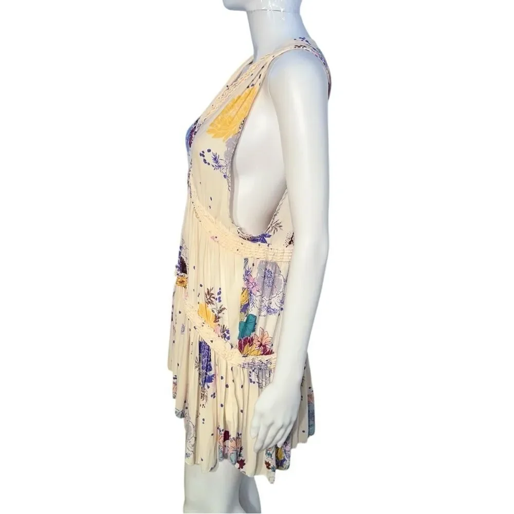 Free People Cream Floral Tunic